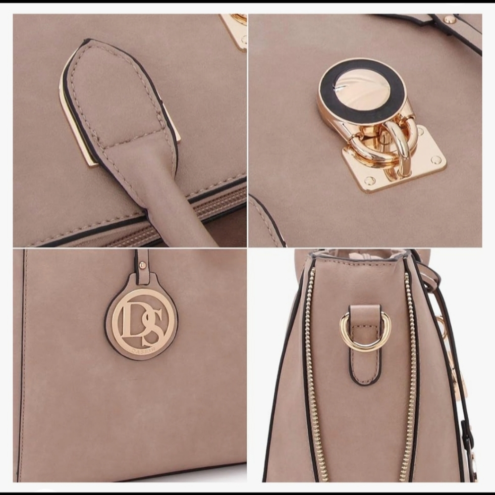 New Beige Nude Office School Laptop Computer Crossbody Handbag Purse Bag - Picture 5 of 14